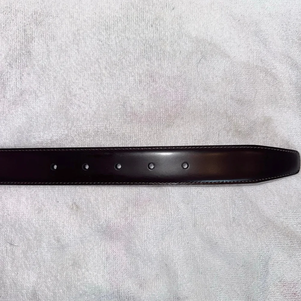 NWOT Men’s Size 42 Brooks Brothers Genuine Leather Dress Belt Dark Brown #W1114